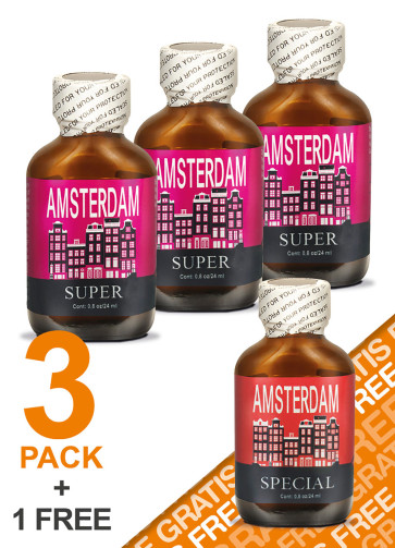 Amsterdam Super Poppers big - 24ml | 3er-Box "Cleverpack" plus 1x Special 'gratis'