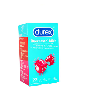 Durex "Überrasch' Mich" Condom Mix 22pcs, with Reservoir, ⌀ 53mm & 56mm