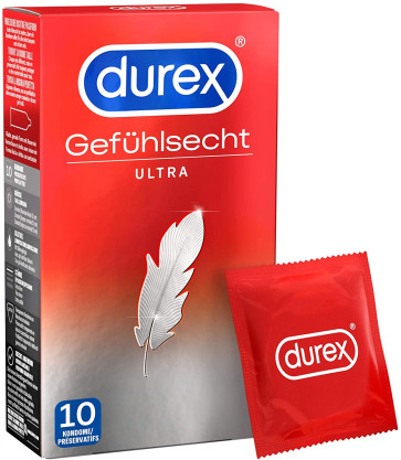 Durex Gefühlsecht Ultra, Condoms 10pcs, ⌀ 52mm, 180mm