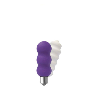 Joystick micro-set Gyro, Bullet Vibrator, Silikomed®, Ecstatic Purple & White, Insertable 7,6 cm (3 in), Ø 3 cm (1,2 in)