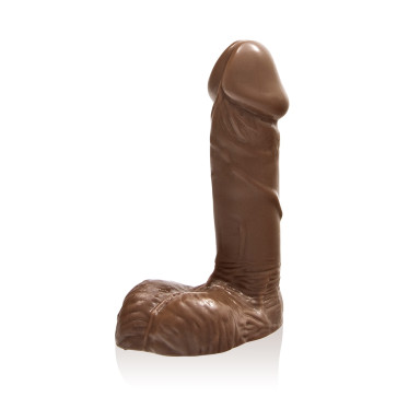 SI IGNITE Cock with Balls, Vinyl, Brown, 15 cm (6 in), Ø 4,6 cm (1,8 in)