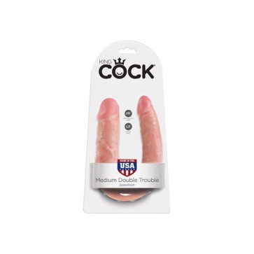 KING COCK: U-SHAPED MEDIUM DOUBLE TROUBLE - FLESH COLOR