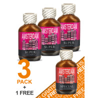 Amsterdam Super Poppers big - 24ml | 3er-Box "Cleverpack" plus 1x Special 'gratis'
