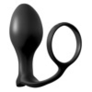 AnalFantasy Collection - Ass-Gasm Cock Ring Advanced Plug, black