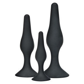 TOYJOY Curvy Companions Kit 3 pcs, Butt Plug, 10,5-15,5 cm, black