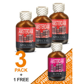 Amsterdam Special Poppers big - 24ml | 3er-Box "Cleverpack" plus 1x Super 'gratis'