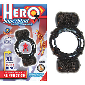HERO SUPERSTUD PARTNER'S PLEASURE RING, TPE (SEBS), BLACK