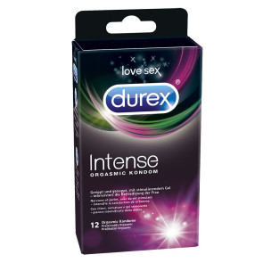 Durex Intense Orgasmic Condoms 12pcs, Nubbed and Ripped, with Reservoir, ⌀ 56mm, 195mm 