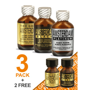 AMSTERDAM Big Mix Poppers big - 24ml "Smartpack" | 3er-Mix-Box plus gold+black 10ml 'gratis'