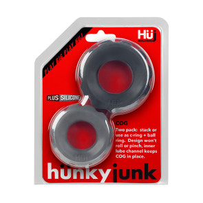 Hünky Junk Cog 2-Size Cockrings, Grey/Black