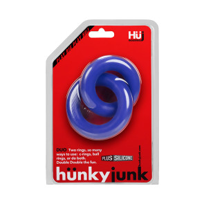 Hünky Junk Duo Linked Cock & Ball Rings, Blue
