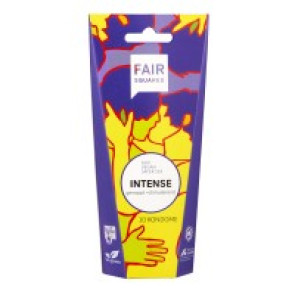 FAIR SQUARED Intense Condoms, Vegan & Fair Trade, 18 cm, 10 pcs