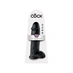 KING COCK: 12" COCK WITH BALLS - BLACK COLOR