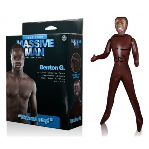 NMC Massive Man Benton G., Inflatable Love Doll with Cock, 154 cm (61 in), Brown