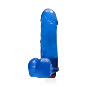 SI IGNITE Thick Cock with Balls and Vibration, Vinyl, Blue, 23 cm (9 in), Ø 6,3 cm (2,5 in)