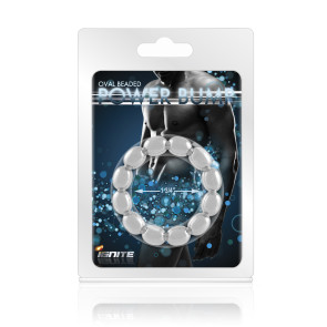 SI IGNITE Power Bump Cockring with oval beads, Chromed Steel, 4,40 cm (1,75 in)